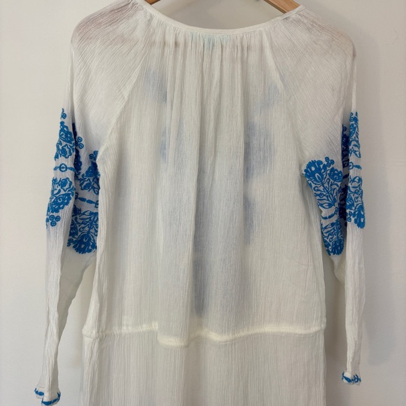 Melissa Odabash Ellie Embroidered Long Sleeves Belted Midi Dress - Picture 10 of 12